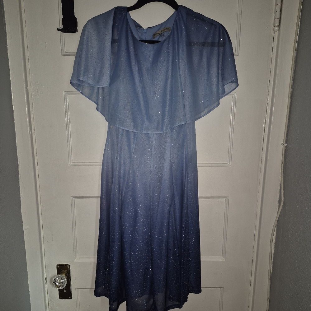 Danny & Nicole Blue Dress with Silver Accents